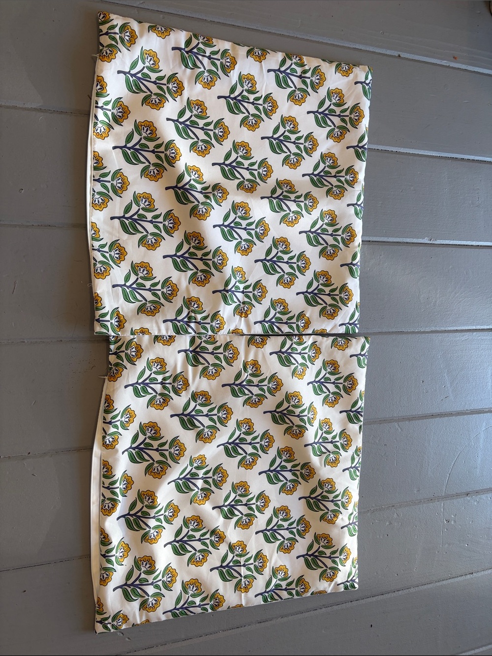 Floral Print pillowcases with Yellow & Green Pattern